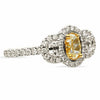 ESTATE LARGE 2.23CT WHITE & CANARY DIAMOND 18KT TWO TONE GOLD 3D ENGAGEMENT RING