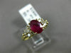 ESTATE 1.23CT DIAMOND & AAA RUBY 14KT YELLOW GOLD 3D OVAL ENGAGEMENT RING #2451