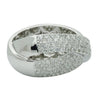 ESTATE LARGE 2.0CT DIAMOND 18KT WHITE GOLD 3D PAVE CRISS CROSS ANNIVERSARY RING
