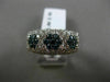 ESTATE WIDE 2.80CT WHITE BLUE DIAMOND 14K WHITE GOLD 3D FLOWER PAVE WEDDING RING