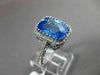 ESTATE 6.33CTW DIAMOND & AAA BLUE TOPAZ 14KT WHITE GOLD 3D FILIGREE HALO RING
