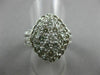 ESTATE LARGE 1.50CT DIAMOND 14KT WHITE GOLD 3D FILIGREE MARQUISE CLUSTER RING FG
