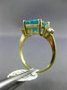 ESTATE LARGE 4.50CT DIAMOND & AAA BLUE APATITE 14KT YELLOW GOLD ENGAGEMENT RING