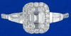 WIDE .88CT DIAMOND 18K WHITE GOLD 3D ROUND & BAGUETTE INVISIBLE ENGAGEMENT RING
