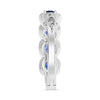 2.61CT DIAMOND & AAA SAPPHIRE 14KT WHITE GOLD MULTI FLOWER HOOP HANGING EARRINGS