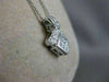 ESTATE DIAMOND CLUSTER 14KT WHITE GOLD INVISIBLE SQUARE PENDANT F/G VVS #15135