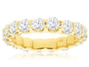 LARGE 3.5CT DIAMOND 14K YELLOW GOLD ROUND SHARED PRONG ETERNITY ANNIVERSARY RING