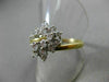 ESTATE LARGE .86CT DIAMOND 14KT WHITE & YELLOW GOLD CLUSTER COCKTAIL RING #19219