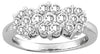 ESTATE 2.0CT DIAMOND 14KT WHITE GOLD 3D CLASSIC MULTI FLOWER CLUSTER LOVE RING