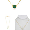 2.07CT AAA TSAVORITE 14KT YELLOW GOLD CLASSIC OVAL SOLIATIRE BEZEL LOVE NECKLACE