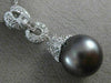 ESTATE .40CT DIAMOND & AAA TAHITIAN PEARL 18K WHITE GOLD FILIGREE PENDANT #21600
