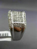 LARGE 3.25CT ROUND & PRINCESS DIAMOND 14K WHITE GOLD 3D PYRAMID ANNIVERSARY RING