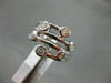 ESTATE WIDE .60CT DIAMOND 14KT WHITE GOLD SIX STONE CRISS CROSS ETOILE FUN RING