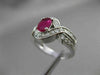 ESTATE WIDE 1.42CT DIAMOND & RUBY 14K WHITE GOLD INFINITY ENGAGEMENT RING #19590