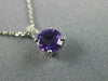 ESTATE .71CT DIAMOND & AAA AMETHYST 14KT WHITE GOLD 3D ROUND FLOATING PENDANT