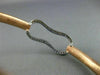 ESTATE LARGE .75CT DIAMOND 18KT WHITE ROSE GOLD MATTE SHINY LOVE BANGLE BRACELET