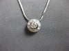 ESTATE .55CT DIAMOND 14K WHITE GOLD SOLITAIRE HALO BEZEL FLOATING PENDANT #27959
