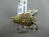 ESTATE 1.8CT FANCY COLOR DIAMOND & AAA RUBY 18k WHITE & ROSE GOLD HAPPY RAM RING