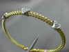 ESTATE .25CT DIAMOND 14K WHITE & YELLOW GOLD HEART FLEXIBLE LOVE BANGLE BRACELET