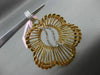 ESTATE LARGE .12CT DIAMOND 14KT YELLOW GOLD 3D 5 CLOVER LEAF BASKET LOVE PENDANT