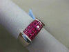 ESTATE WIDE 3.10CT AAA EXTRA FACET RUBY 18KT WHITE GOLD 3D RECTANGULAR MENS RING