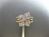 ESTATE .69CT DIAMOND 14KT WHITE & ROSE GOLD 3D MULTI ROW CRISS CROSS FUN RING
