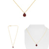 2.68CT DIAMOND & AAA RUBY 18KT YELLOW GOLD 3D PEAR SHAPE SOLITAIRE LOVE NECKLACE