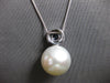 LARGE 1.58CT DIAMOND & AAA SAPPHIRE & AAA SOUTH SEA PEARL 18K WHITE GOLD PENDANT