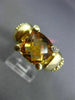 ESTATE LARGE 3.06CT DIAMOND & AAA CITRINE 14K YELLOW GOLD 3D MESH FLEXIBLE RING