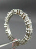 ESTATE 1.21CT ROUND & BAGUETTE DIAMOND 18KT WHITE GOLD ETERNITY ANNIVERSARY RING