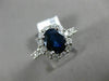 LARGE 3.15CT DIAMOND & AAA OVAL SAPPHIRE 14KT WHITE GOLD 3D HALO ENGAGEMENT RING