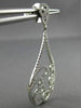 ESTATE LARGE 1.07CT DIAMOND 18KT WHITE GOLD PEAR SHAPE FILIGREE HANGING EARRINGS