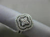 ESTATE WIDE .97CT DIAMOND 14KT WHITE GOLD FLOWER DOUBLE HALO OPEN FILIGREE RING