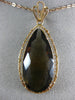 ANTIQUE LARGE VICTORIAN AAA SMOKY TOPAZ 14KT ROSE GOLD TEARDROP PENDANT #20947