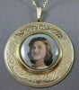 ANTIQUE LARGE 14KT YELLOW GOLD VICTORIAN FILIGREE PENDANT WITH PICTURE #22516