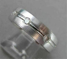 ESTATE WIDE 0.30CTW DIAMOND 14KT WHITE GOLD ETOILE MENS RING BEAUTIFUL!!! #19434