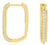 .25CT DIAMOND 14K YELLOW GOLD ROUND FILIGREE SQUARE HUGGIE HOOP HANGING EARRINGS