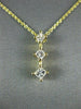 ESTATE .42CT PRINCESS CUT DIAMOND 14K YELLOW GOLD 3 STONE JOURNEY PENDANT #16728