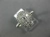ESTATE WIDE .40CT DIAMOND 14K WHITE GOLD CLUSTER MILGRAIN BEADED PEAR SHAPE RING