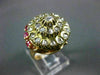 ANTIQUE LARGE 1.40CT DIAMOND & AAA RUBY 14KT TWO TONE GOLD COCKTAIL RING #23391