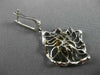 ESTATE LARGE 1.08CT DIAMOND 14K WHITE GOLD FLOWER OPEN FILIGREE HANGING EARRINGS