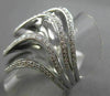 ESTATE MASSIVE 1.08CT DIAMOND 18KT WHITE GOLD 3D MULTI ROW COCKTAIL FUN RING