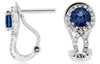 1.34CT DIAMOND & AAA TANZANITE 14K WHITE GOLD HALO CRISS CROSS INFINITY EARRINGS