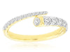 ESTATE .61CT DIAMOND 14K YELLOW GOLD ROUND GRADUATING CRISS CROSS SNAKE FUN RING