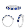 1.60CT DIAMOND & AAA SAPPHIRE 14K WHITE GOLD ROUND SHARED PRONG ANNIVERSARY RING