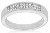 ESTATE .27CT DIAMOND 14KT WHITE GOLD 3D DOUBLE ROW INVISIBLE ANNIVERSARY RING