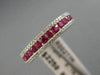 ESTATE .64CT DIAMOND & RUBY 18KT ROSE GOLD SEMI ETERNITY 3 ROW ANNIVERSARY RING