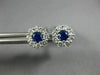 ESTATE .85CT DIAMOND & AAA SAPPHIRE 18K WHITE GOLD CLASSIC FLOWER STUD EARRINGS