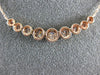 ESTATE LARGE .50CT DIAMOND 14KT ROSE GOLD 3D NINE STONE BAR HAPPY FACE NECKLACE