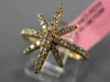 ESTATE LARGE .48CT DIAMOND 18KT ROSE GOLD 3D CLASSIC SNOWFLAKE STAR LOVE RING